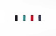 Colorful thread over white background
