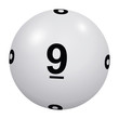 Loto, boule blanche numéro 9