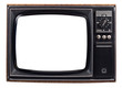 The old TV on the isolated white background