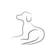 liegender freundlicher hund - skizze