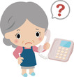 電話口で不審がる高齢の女性