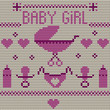 Baby Girl Knitted Background