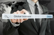 Photo: Global business written in search bar Global business written in search bar