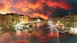 Venice, Grand canal at sunset