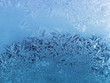 Natural ice pattern on glass