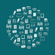 bookshop icons in circle