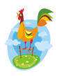 Vector: Colorful rooster. Vector illustration. Colorful rooster. Vector illustration.