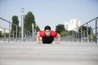 Athlete making some pushup
