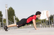 Athlete making some pushup