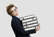 Foto: Business man carrying folders Business man carrying folders