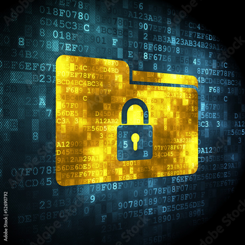 Illustration: Business concept: Folder on digital background Business concept: Folder on digital background