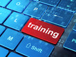 Education concept: Training on computer keyboard background