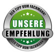 5 Star Button grün UNSERE EMPFEHLUNG DTVF DTVF