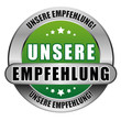 5 Star Button grün UNSERE EMPFEHLUNG UE UE