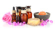 Spa composition with aroma oils isolated on white
