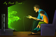 Father and Son playing Video Game