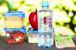 Tasty lunch in plastic containers,