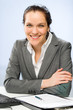 Confident smiling businesswoman looking at camera