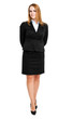 Full length portrait of a businesswoman isolated on white