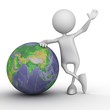 Illustration: 3d men with a planet the Earth. 3d men with a planet the Earth.