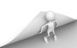 Illustration: The person bends a sheet of paper The person bends a sheet of paper