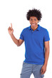 Portrait of a young african american man holding something - Bla