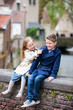 Foto: Kids outdoors in city Kids outdoors in city