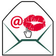 Email love, concept of love messages via internet