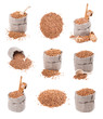 Sets of buckwheat isolated on white background