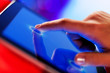 Finger touching screen