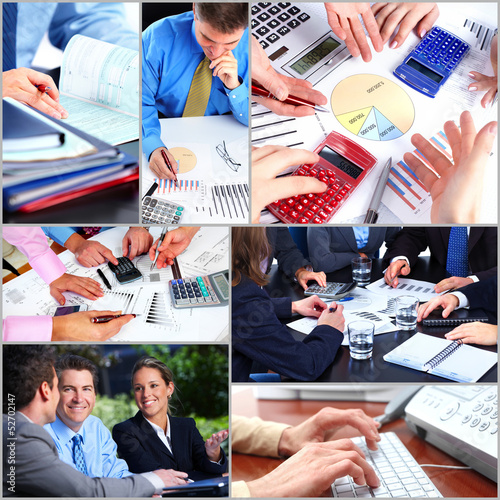 Photo: Business people team collage. Business people team collage.