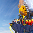 Worker with a tool belt.