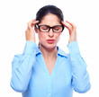 Young woman with headache.