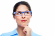 Business woman thinking solution.