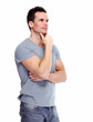 Young man thinking idea.
