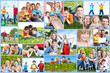 Happy family collage.