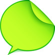 Vector: Green paper speech bubble sticker Green paper speech bubble sticker