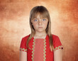 Beautiful girl with blond hair very angry