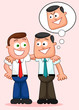 Cartoon Businessman Pair. With their arms around each other's sh