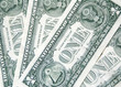 One dollar banknotes background
