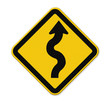Traffic Sign Zigzag Isolate On...