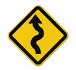 Traffic Sign Zigzag Isolate On...