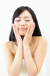 attractive asian woman skin care image