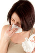 woman sneezing