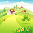 Village on the hills