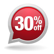 30 percent off speech bubble