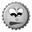 Kronkorken Smiley Wütend