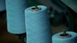 Thread unwinds from the spool