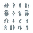 Family and friends icon set