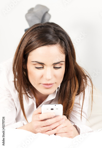 Photo: Cute Woman with Smartphone Cute Woman with Smartphone